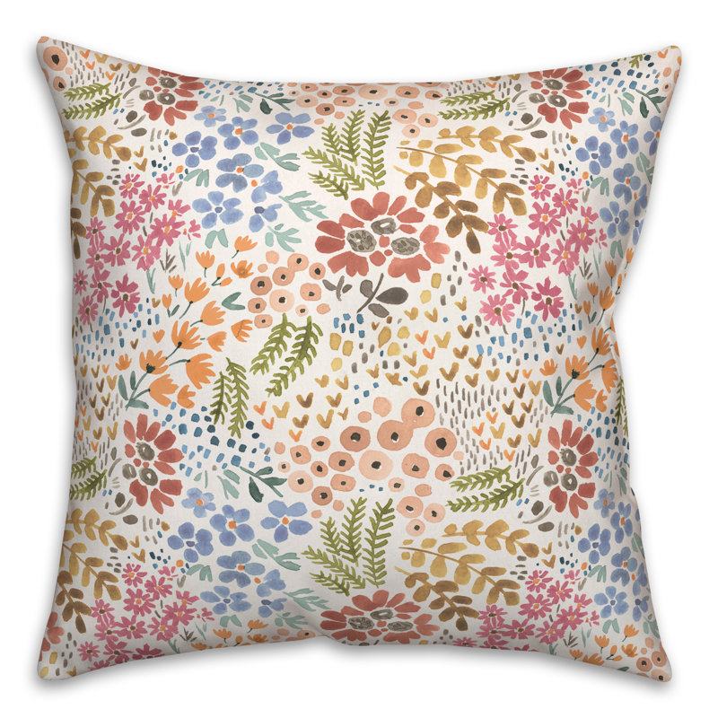 Coussin Floral, Jaune