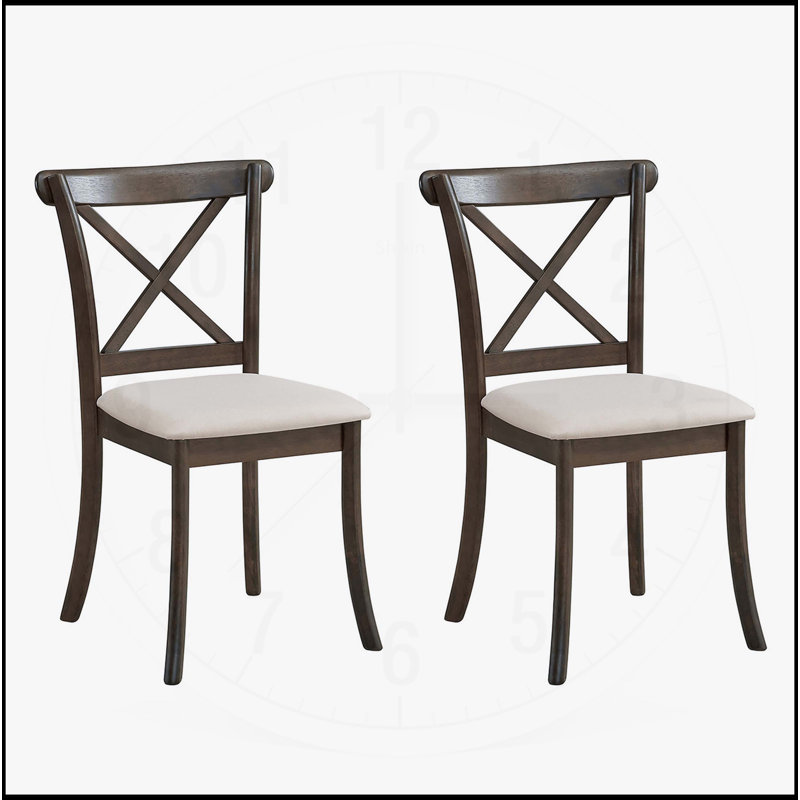 Ensemble de 2 chaises de salle à manger en bois, Brun