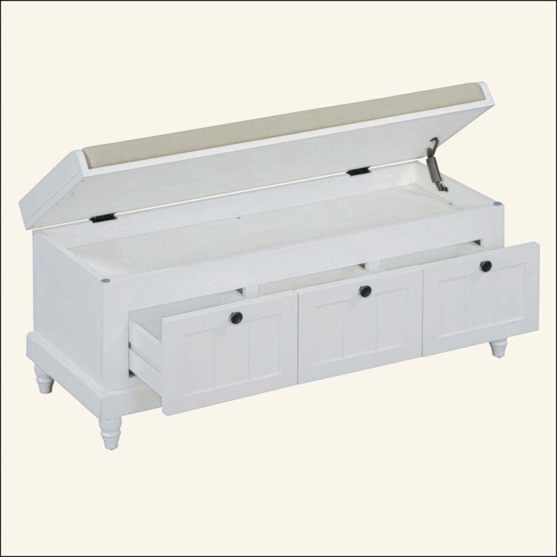 Banc à chaussures classique avec coussin et trois tiroirs, banc d'entrée cannelé avec rangement pour le salon, le vestibule et les couloirs