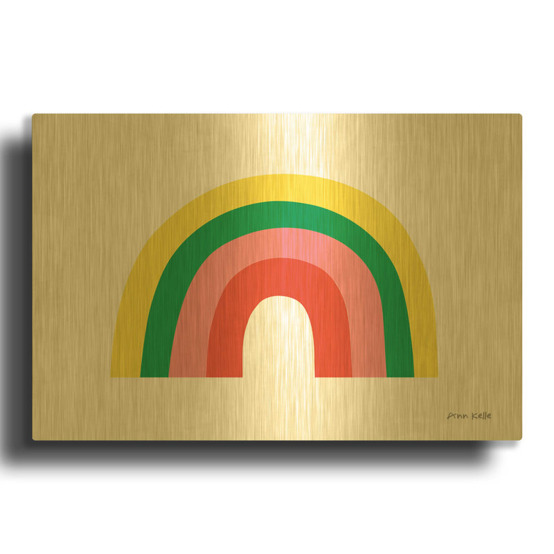«Rainbow II» par Ann Kelle, art mural en métal doré, 24 po x 16 po, 24 po x 16 po