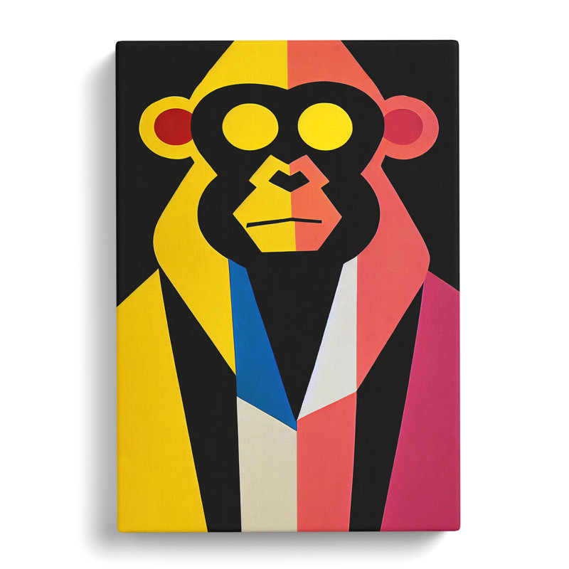 Abstract Monkey Art No.3 - Wrapped Canvas, 50cm H x 35cm W x 3cm D