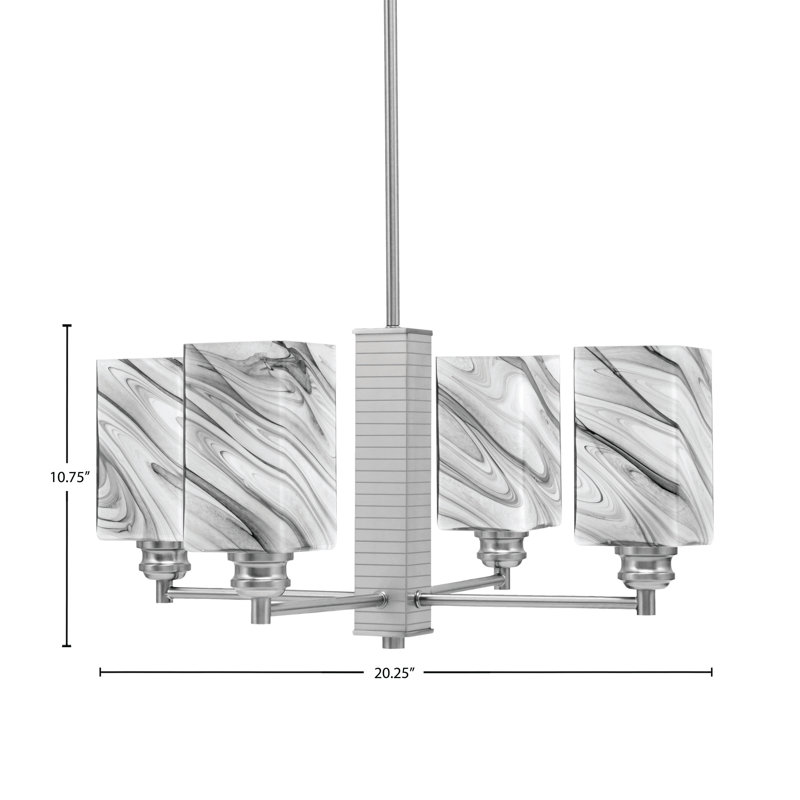 Lustre 4 lumières Edge, Nickel brossé