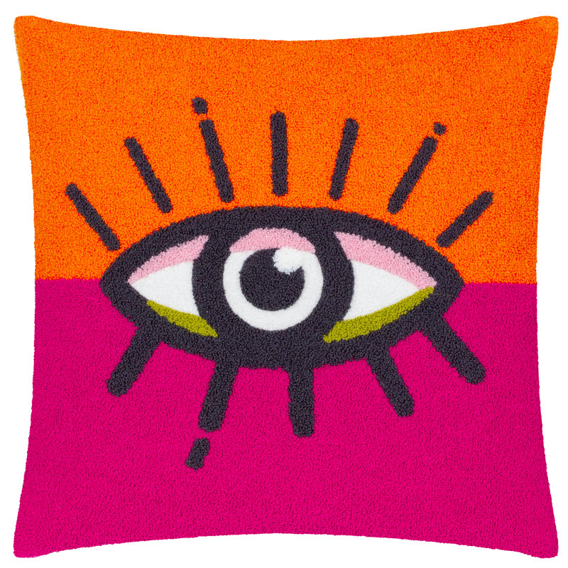 All Eyes On You Square Cushion, Orange/Pink