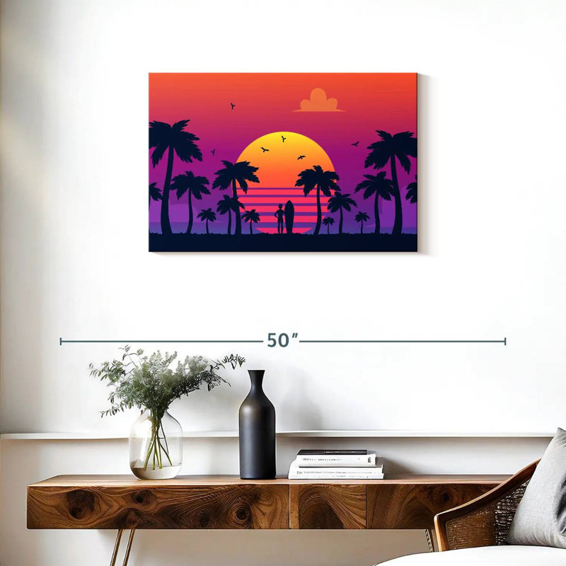 Coucher de soleil au néon Gillard, H 20 po x l 30 po