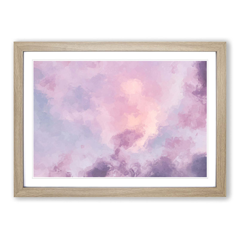 Cloud Mist In Abstract - Picture Frame Painting Print, 36cm H x 48cm W x 2cm D, Oak Framed