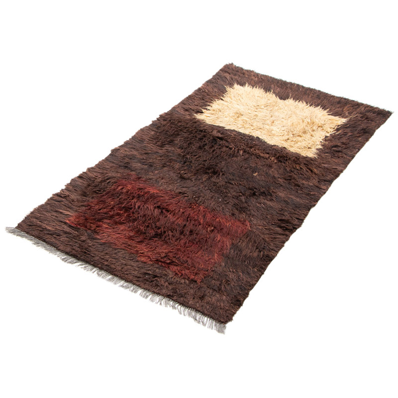 Tapis brun Finest Peshawar Ziegler 3 pi 5 po x 6 pi 4 po