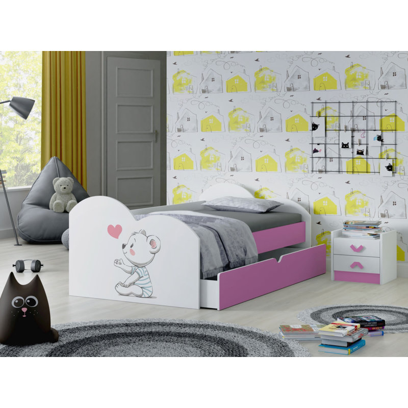 Haysi European Toddler (80 X 160cm) Cabin Bed with Storage Included, Pink