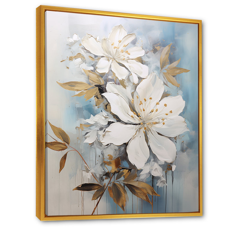 " Graceful Unembellished Rhododendron ", Gold Floater Framed, 44" H x 34" W
