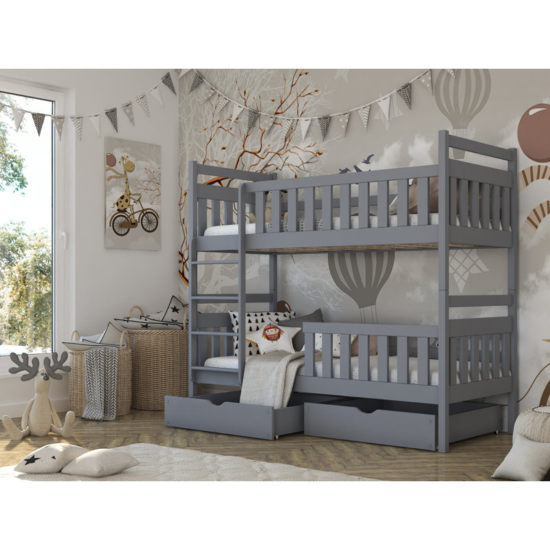 Tring Single (3') Standard Bunk Bed, Grey Matt