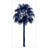 HomeRoots " Palm Tree Blue IV White Framed Print Wall Art "