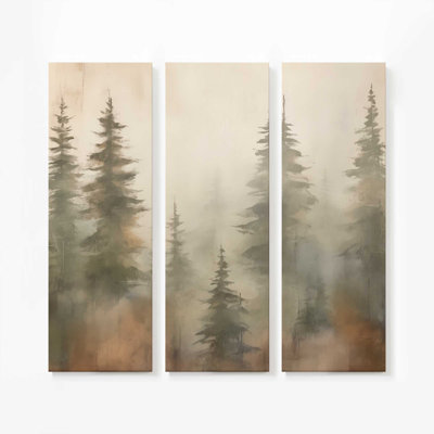 Foggy Warm Forest II Print on Canvas