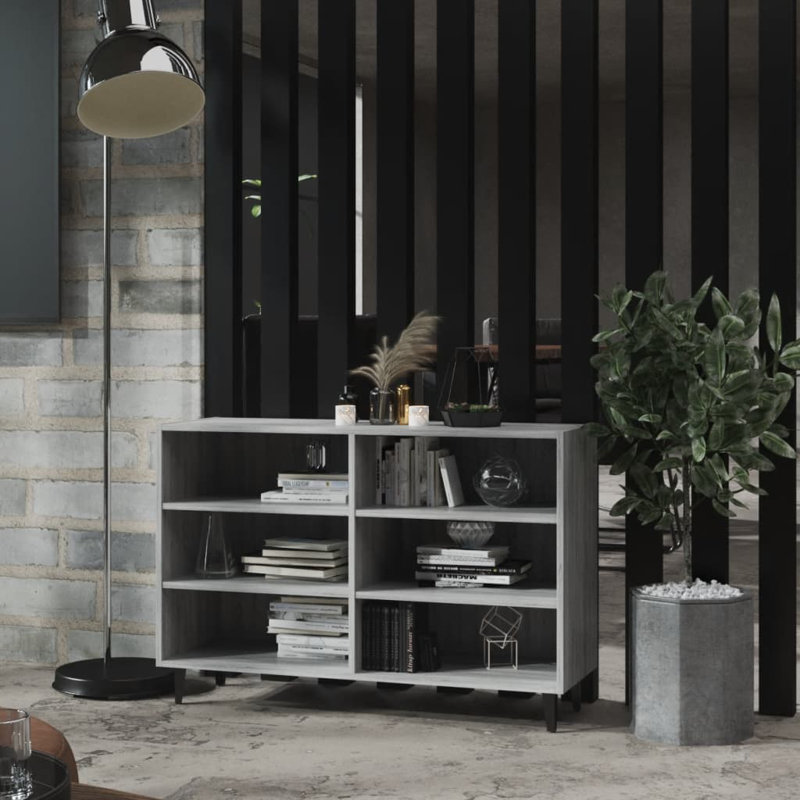 Ayanti 70cm H x 103.5cm W Bookcase, Grey Sonoma