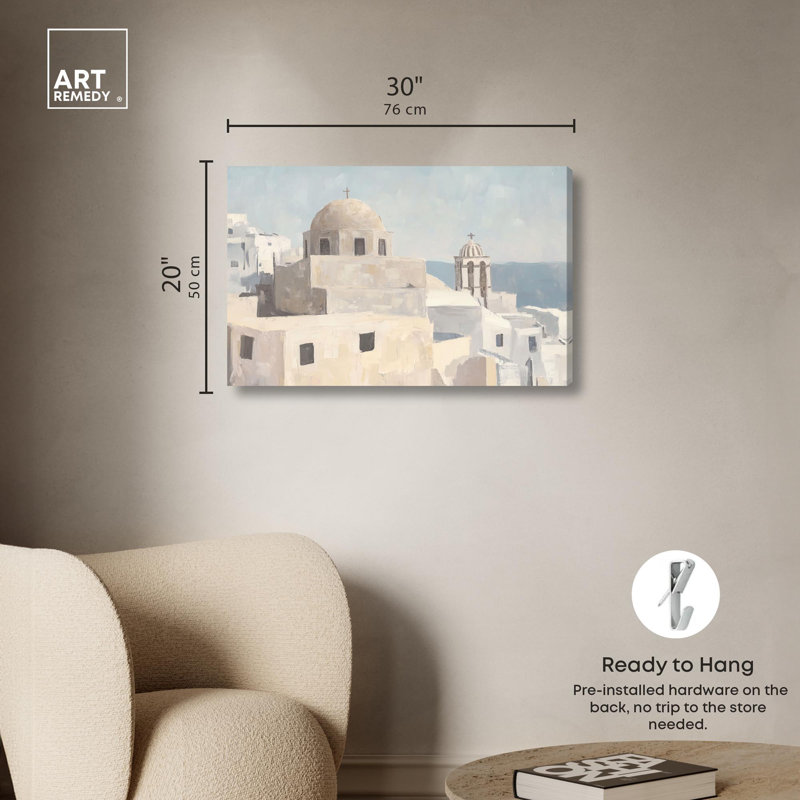 «Domes City I», reproduction d'art sur toile par Art Remedy, H 20 po x l 30 po, Toile tendue avec châssis