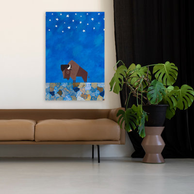 Bison sous les étoiles II - Animaux, faune, buffles (bisons), ensembles célestes, art