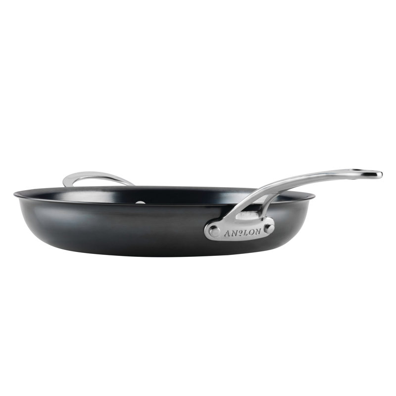 Anolon N2 Carbon Steel Fry Pan With Helper Handle, 12 Inch, Black