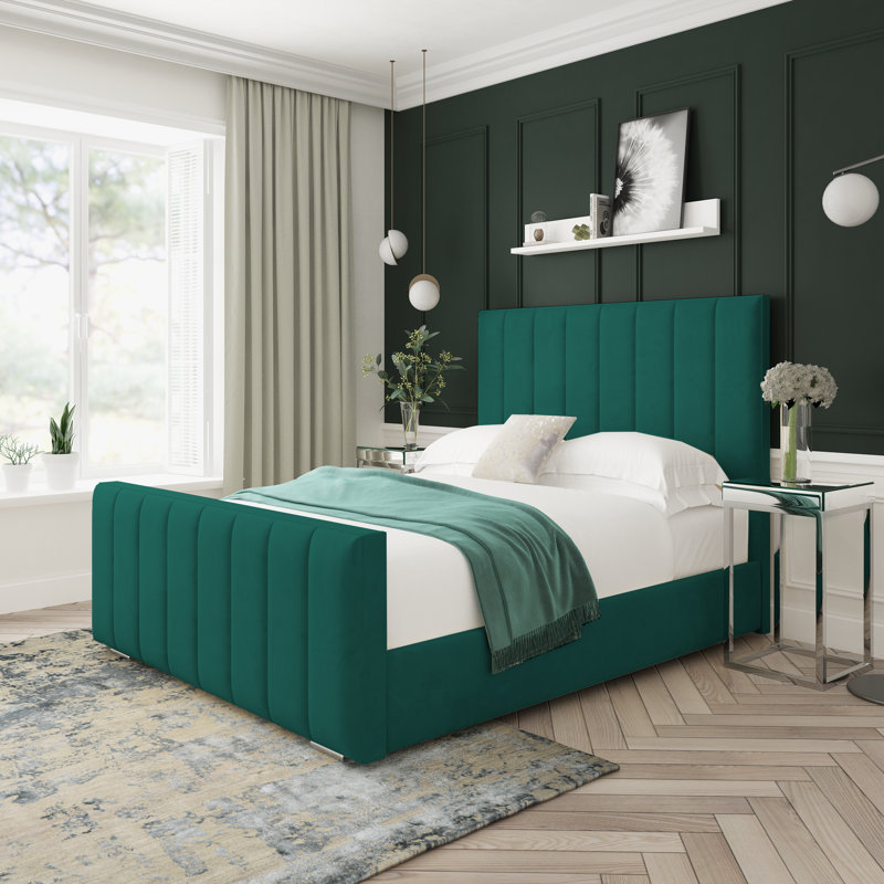Upholstered Bed, Small Single (2'6), Green