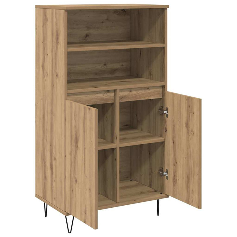 Highboard 60 X 36 X 110 Cm Engineered Wood, Brown