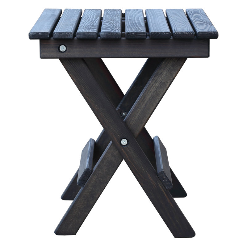 Cleaver Rectangular Pine Outdoor Dining Table , 111.76cm cm W 101.6cm cm D, Black