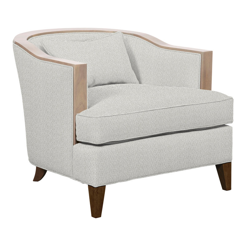 Thom Filicia Home Upholstered Barrel Chair, Callaloo Cotton Polyester Blend, Navajo