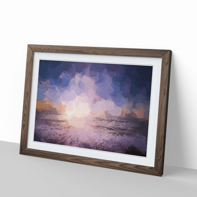 Beach in San Diego California in Abstract - Picture Frame Photograph Print, Walnut Framed, 48cm H x 65cm W x 2cm D
