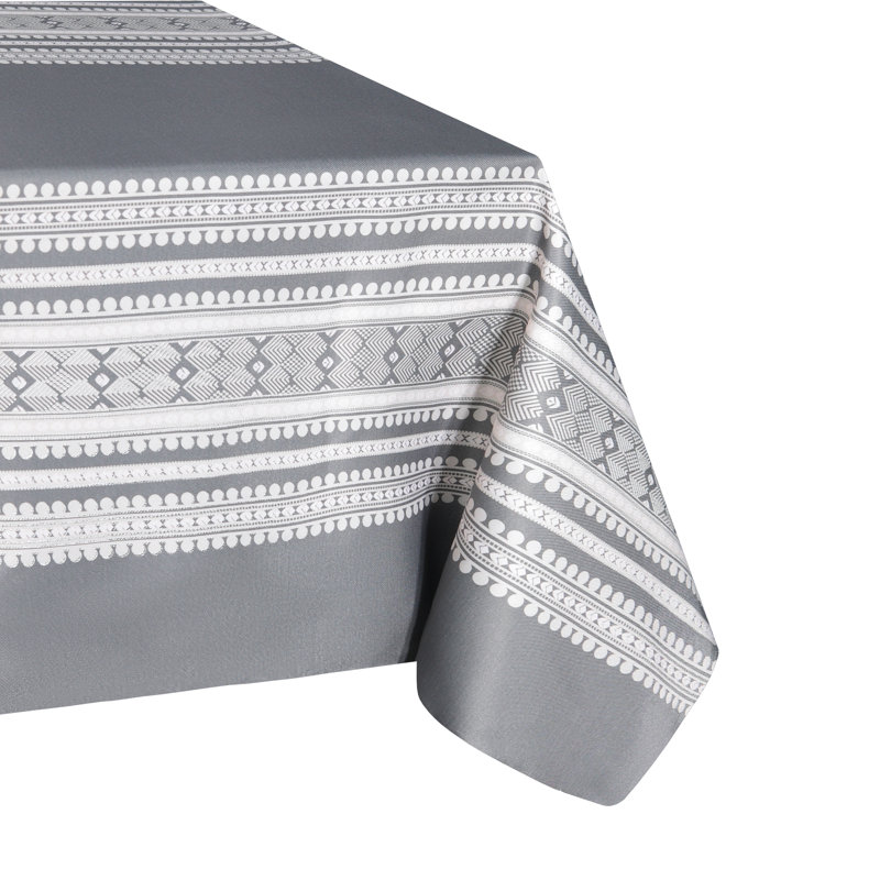 Beddoe Ikat Tablecloth, 84" x 60", Gray