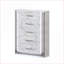 Ensemble de chambre à coucher grand lit 5 pièces moderne avec éclairage DEL, rangement et amp; Lit tapissier, blanc Finition marbre | Bois | Lits standard