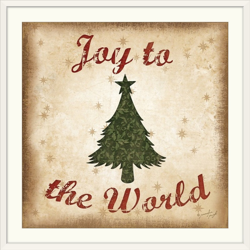 Thuc «Joy to the World» par Jennifer Pugh, art textuel, H 28 x l 28 po x P 1 po, Cadre blanc