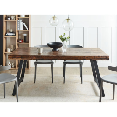 Dining Table Anayat Dark Brown Wood