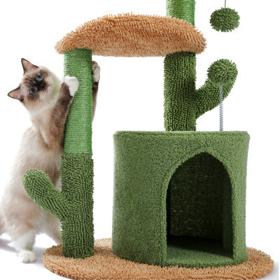 Oasis Series 32-Inch Cactus Plush Cat Tree