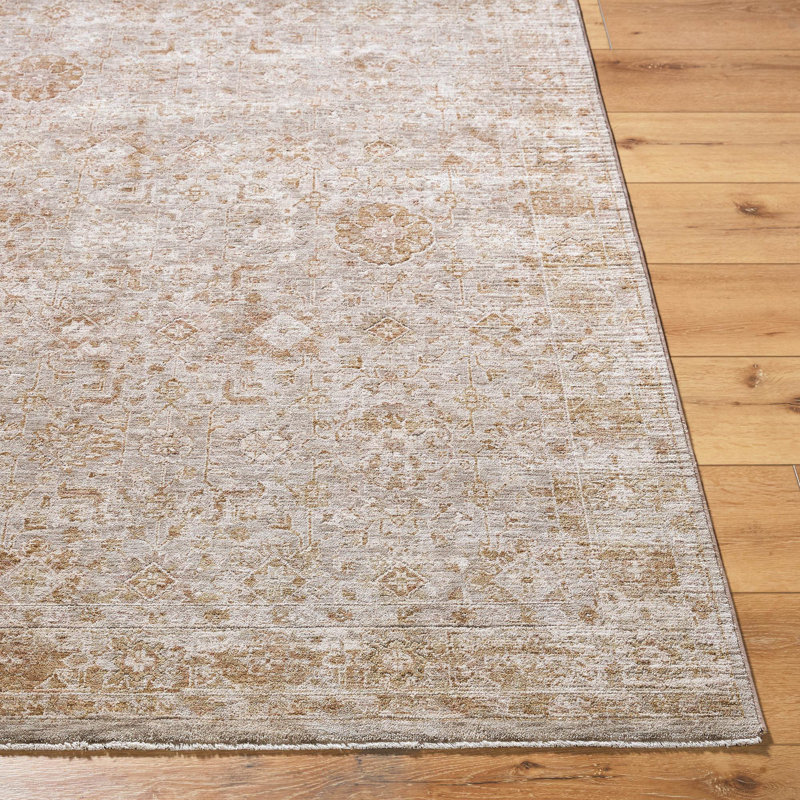 Tapis traditionnel tissé à la machine Aunah, Rond 7 pi 10 po