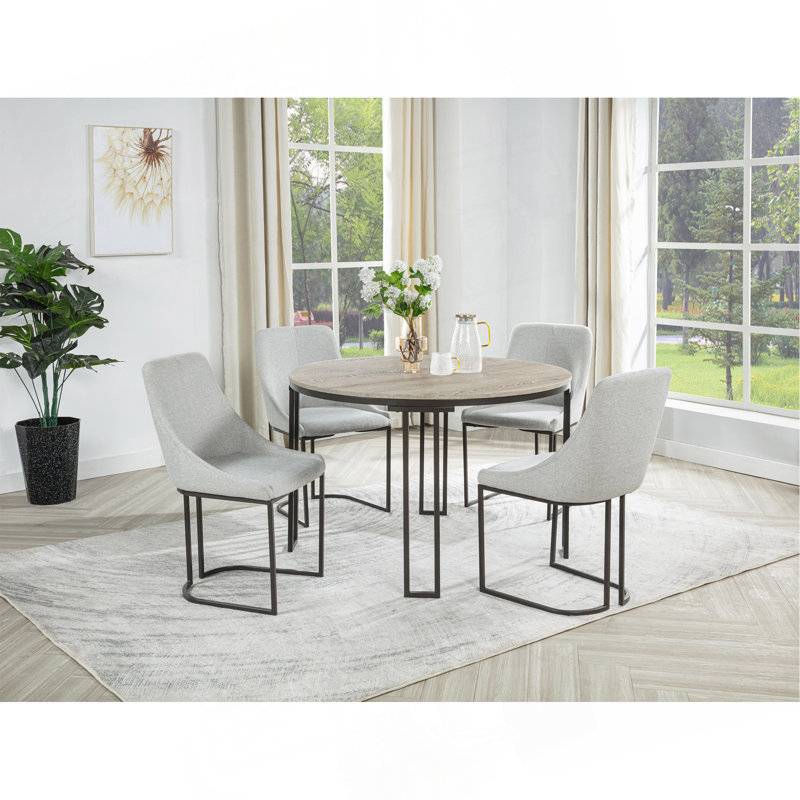 2 pièces, rembourrage neutre doux, forme incurvée, chaise en métal robuste, salle à manger, salon, gris