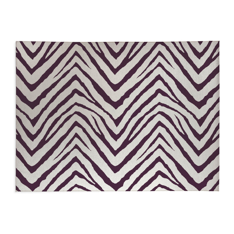 Tapis de cuisine Zebra, Aubergine, Rectangle 5 pi x 7 pi