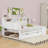 Full Wood Daybed with Trundle, Storage Shelves, and Charging Station-2046033258