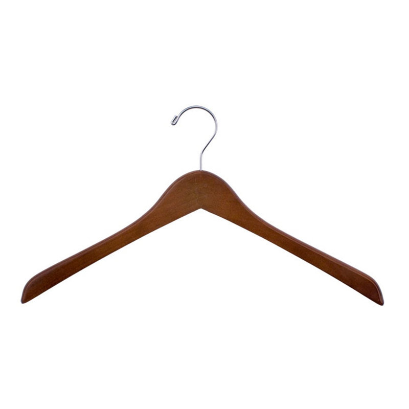 Cintres en bois 17 po Bethlehem, Chrome / noyer
