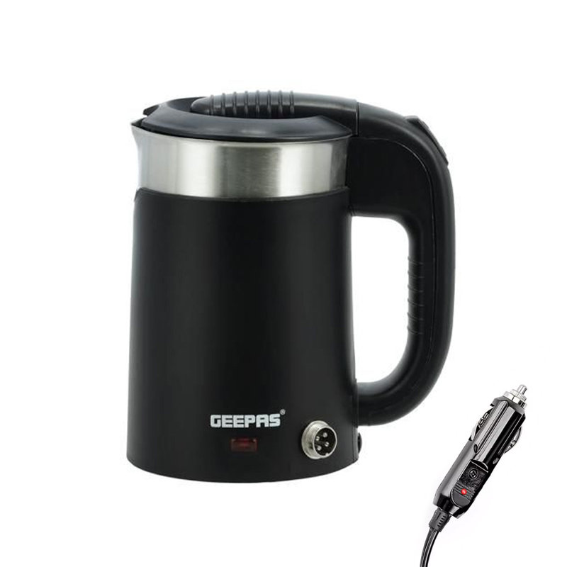 Geepas 1100W Travel Electric Kettle 2 In 1 Double Layer Car & Home Multiuse Kettle, 0.5L