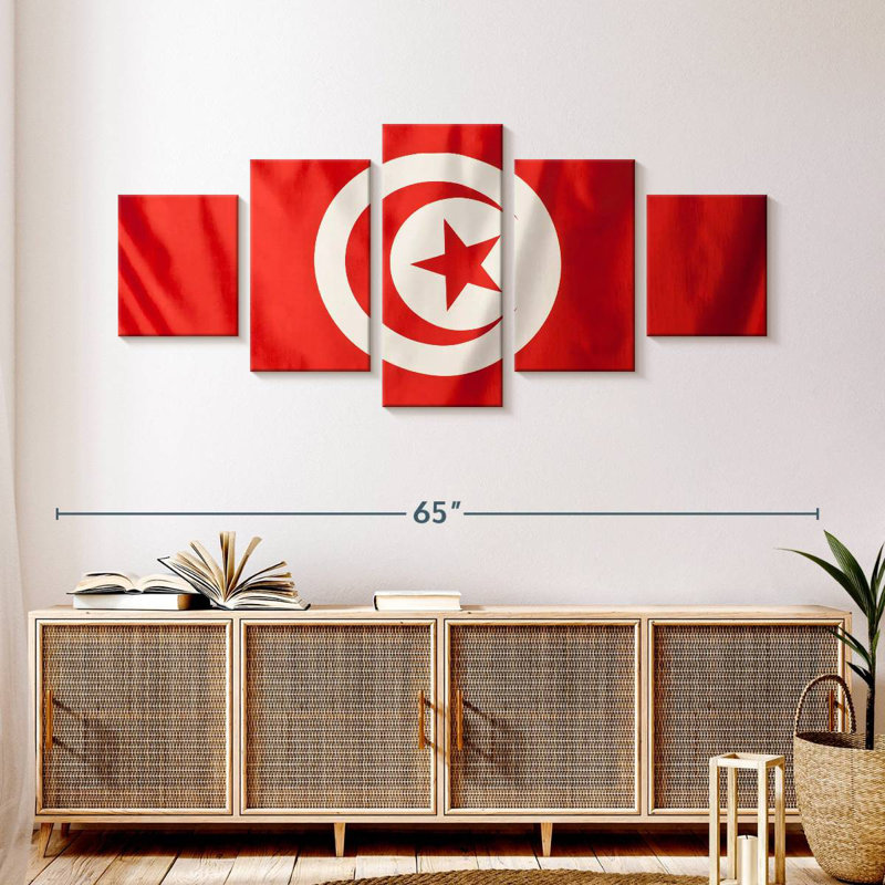 Drapeau de la Tunisie, H 24 po x l 55 po