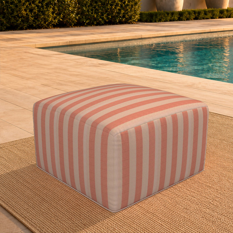 Repose-pieds rembourré Praia Sunbrella, H 16 po x l 29 po x P 29 po, Sunbrella® rayé expressif