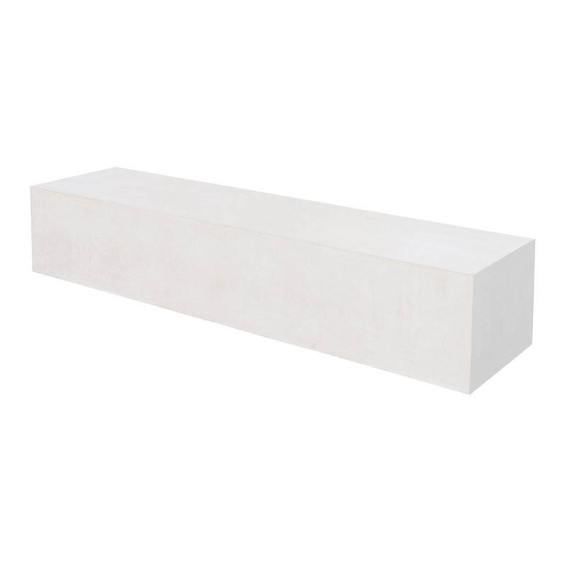 Ebony White Concrete Outdoor Bench 71"
