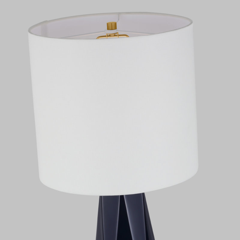 Lampe de table moyenne 1 lumière Moresby, Bleu marine brillant