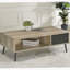 Table basse en bois d'ingénierie à 1 tiroir vieilli