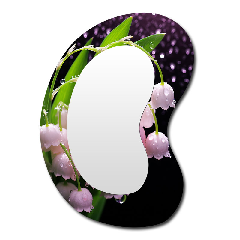 Miroir mural rose aux formes asymétriques, 39 po x 28 po