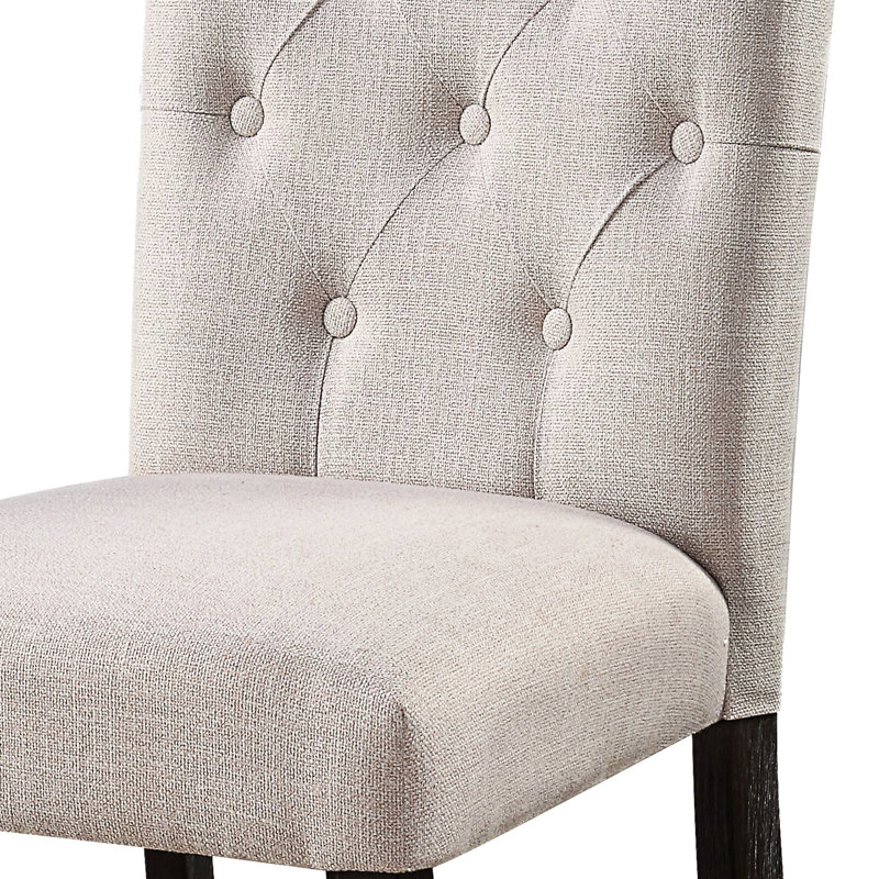 Chaises d'appoint à dossier beige et brun pour salle à manger 2 2 pièces