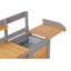 Table de rempotage d'extérieur en bois avec évier, banc de travail de table de jardin avec rangement, poste de travail pour pelouse de patio