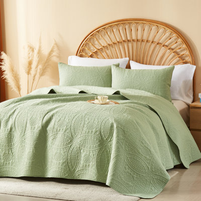 Ensemble de courtepointe 3 pièces, ensemble de courtepointe classique, ensemble de couvre-lit doux pour toutes les saisons, édredon mince de luxe, couverture matelassée chaude avec taies décoratives, ensemble de courtepointe pour lit simple 2 pièces