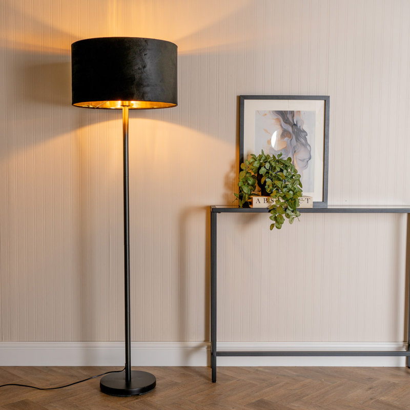 Baillieu 148cm Traditional Floor Lamp, Matte, No, Black