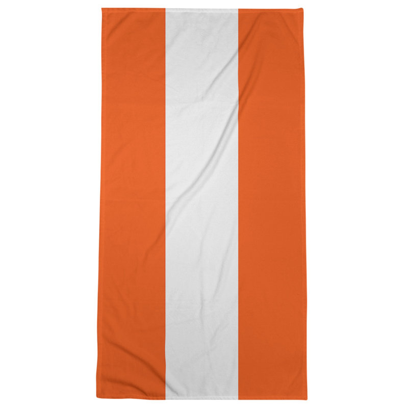 Bath Towel, Orange/White