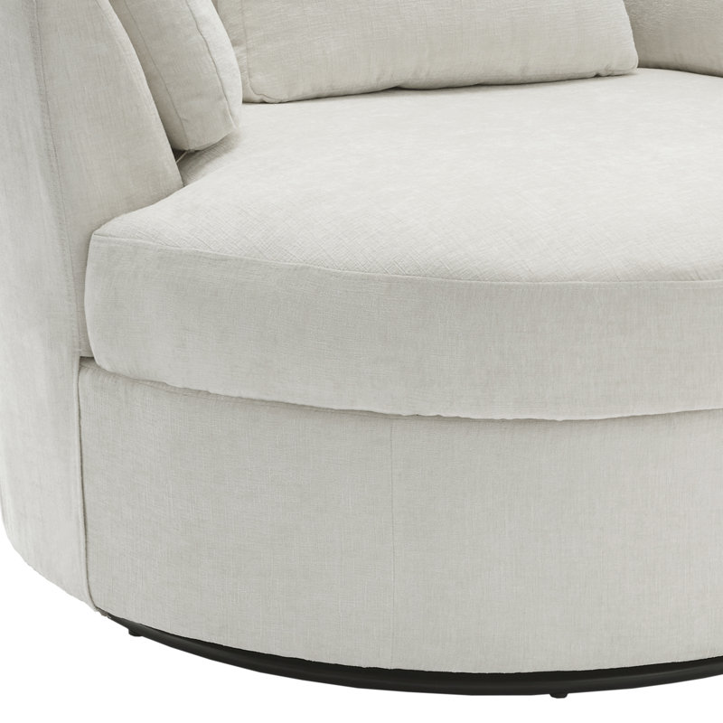 Chaise longue rembourrée avec coussin Niama, Mélange de polyester beige