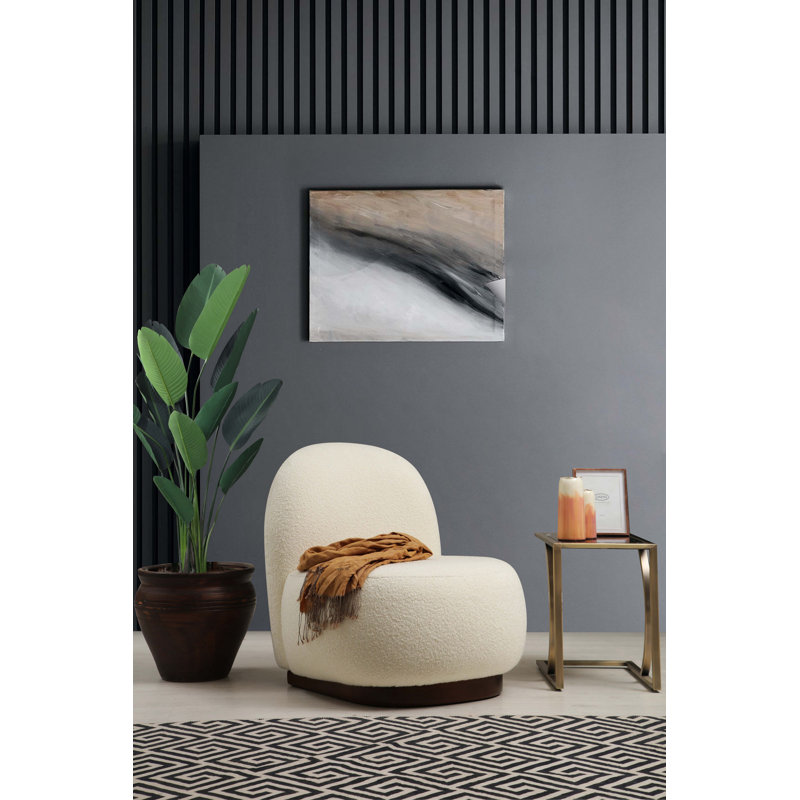 Upholstered Accent Chair, White