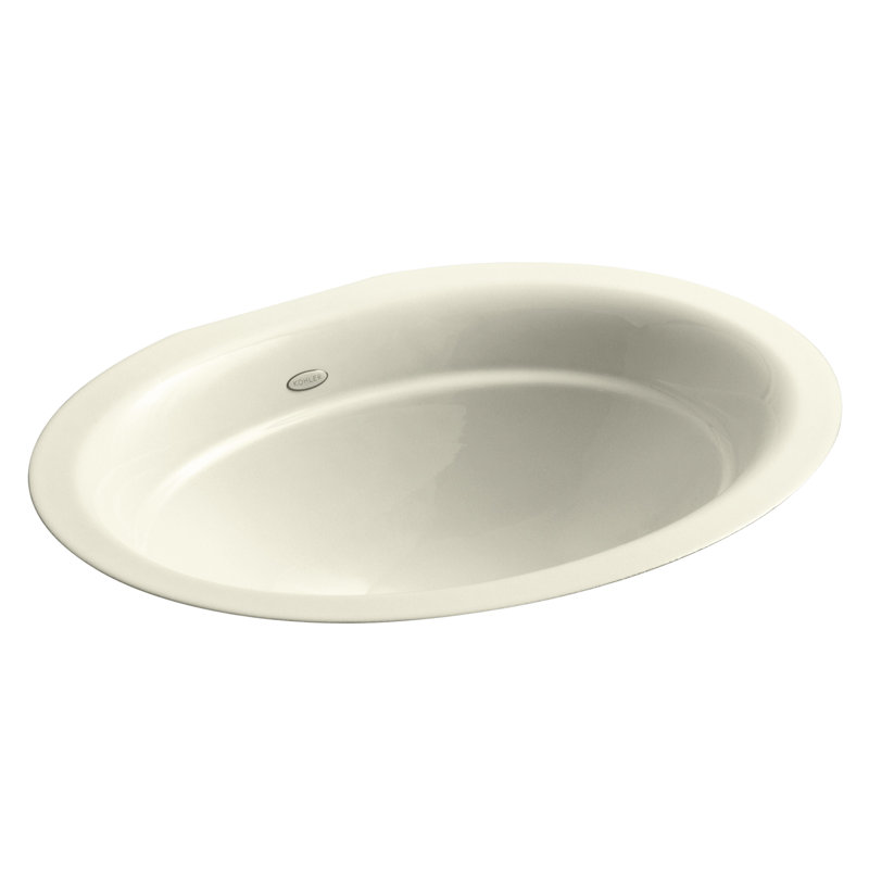 Serif Metal Oval Undermount Bathroom Sink, Cane Sugar