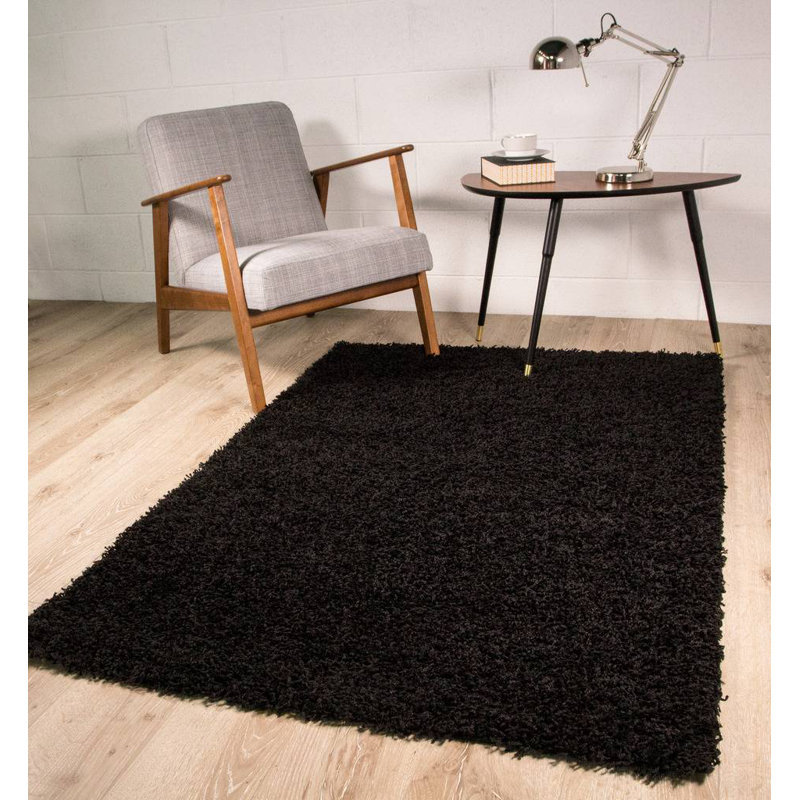 Honey-Mae Solid Colour Shag Area Rug, Rectangle 110 x 160cm